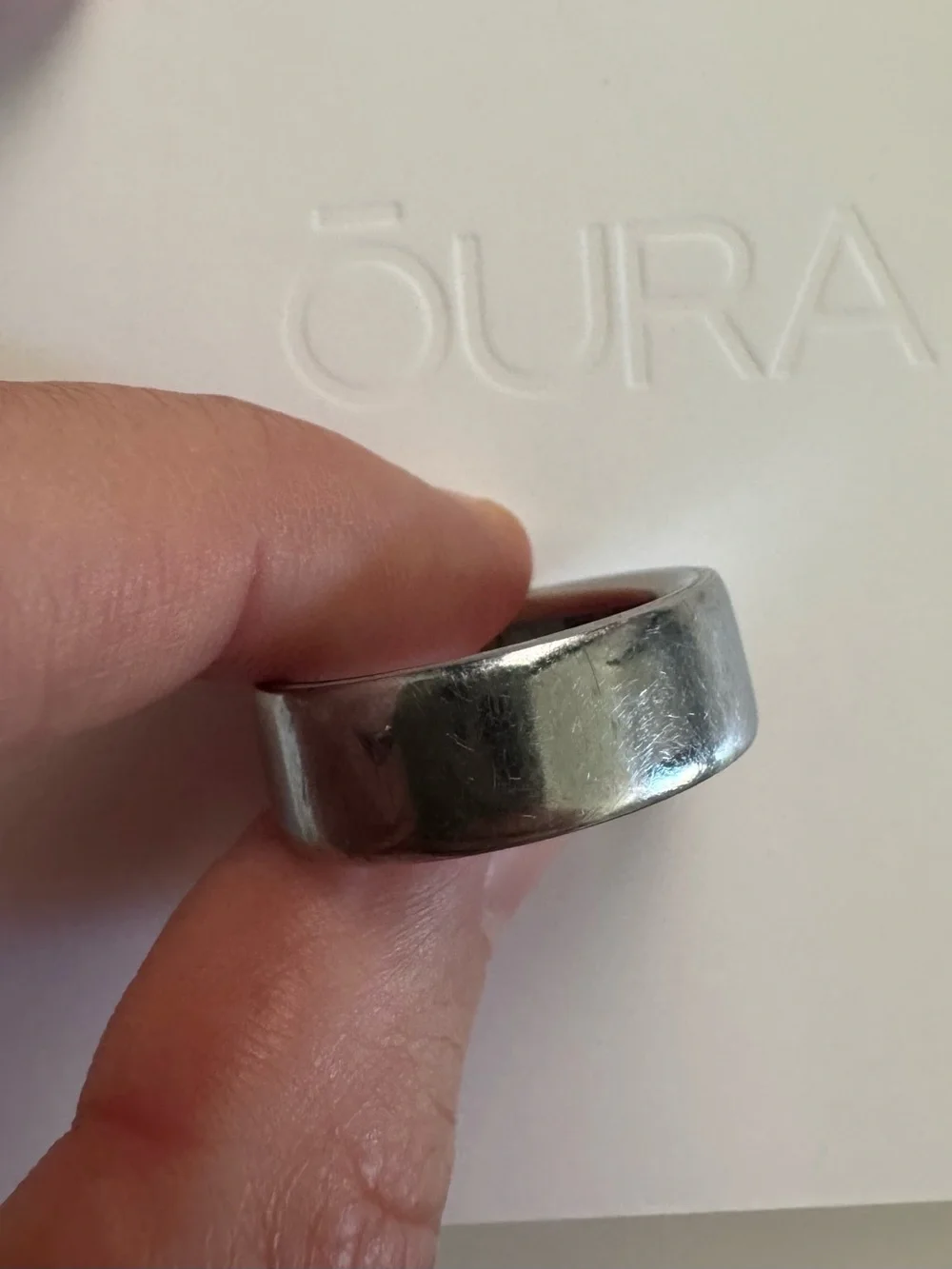Oura Ring Case and Packaging in Silver Gray